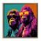 Stupell Industries Pop Style Gorilla Duo Framed Floater Canvas Wall Art